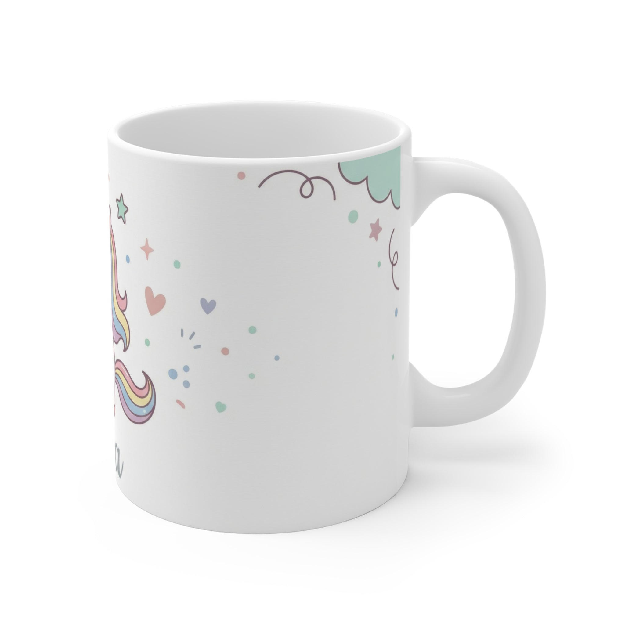 Personalized Unicorn Mug – Cute Pastel Name Coffee Cup (11oz)
