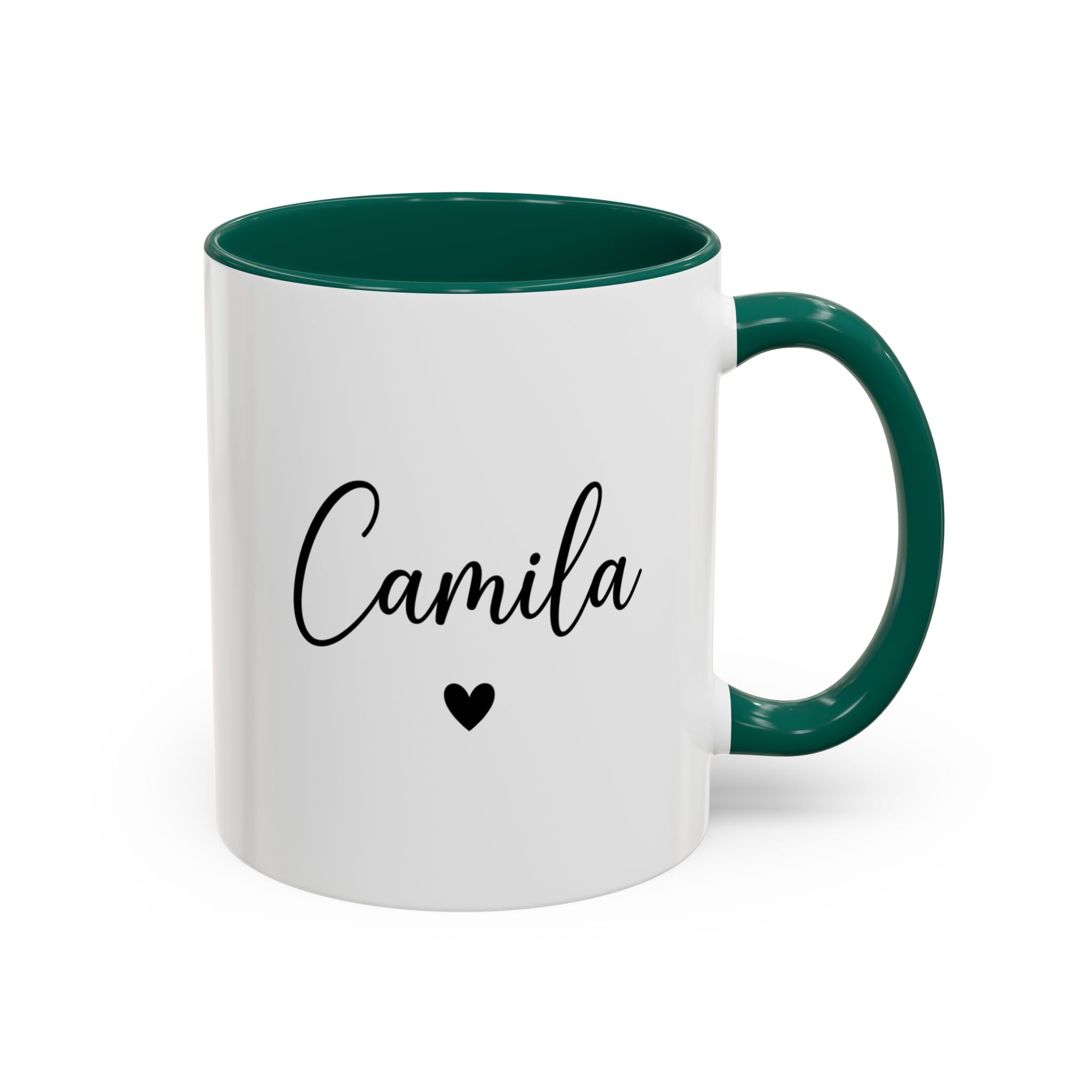Personalized 'Name' Heart Mug — Color Interior & Handle (11oz, 15oz)