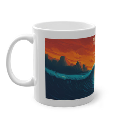 Personalized Surf Mug, Custom Name Coffee Cup, Inspirational Ocean Quote, Gift for Surfer, Wave Rider, Beach Lover, Endless Dreams, Courage