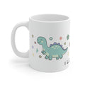 I Love You Dinosaur Mug — Cute Floral Dino Coffee Cup, Gift for Kids & Partner