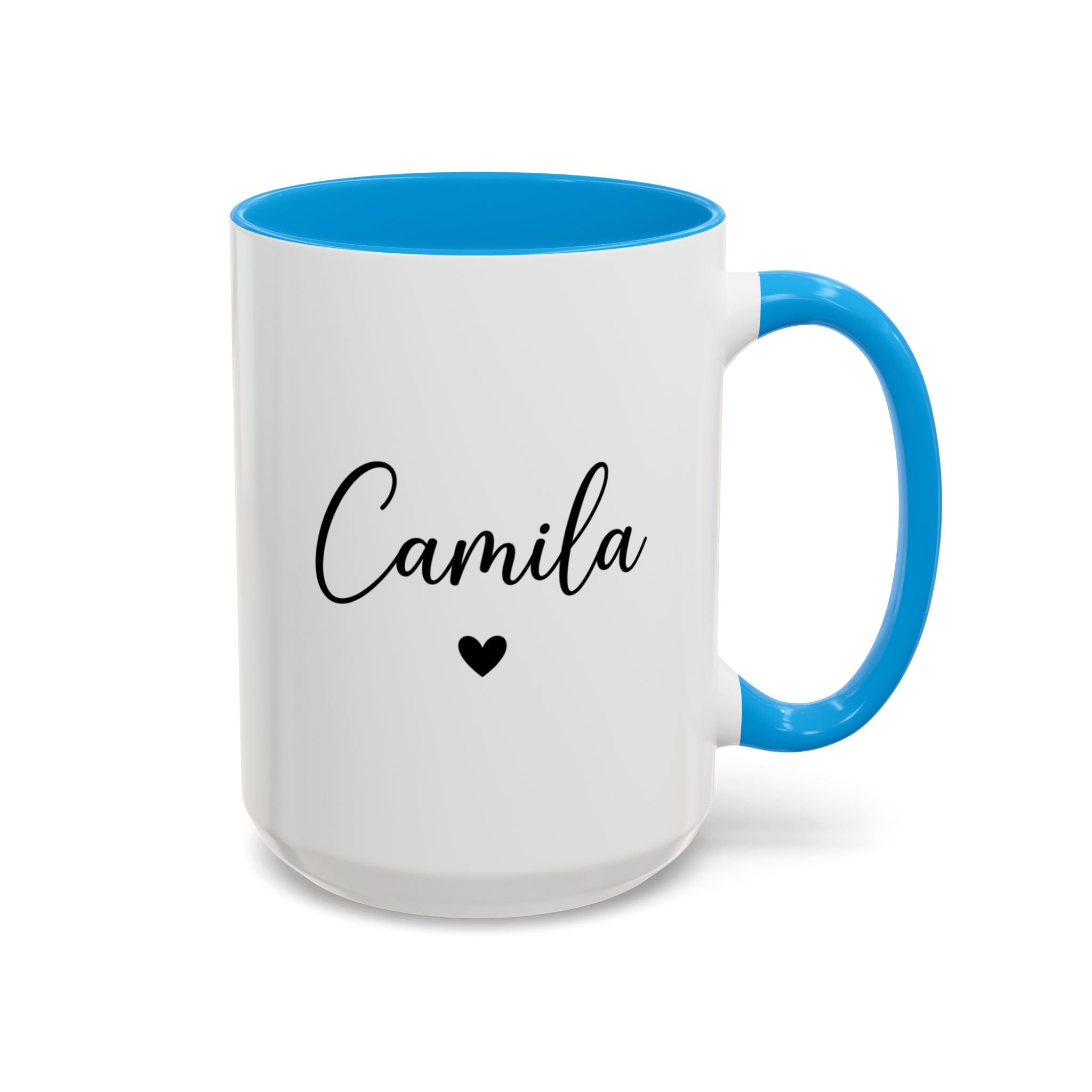 Personalized 'Name' Heart Mug — Color Interior & Handle (11oz, 15oz)