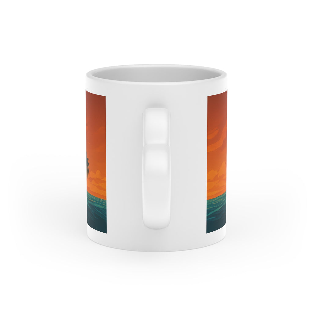 Heart-Shaped Adventure Mug, Surfer Gift, Ocean Lover's Coffee Cup, Beach Decor, Personalized Drinkware