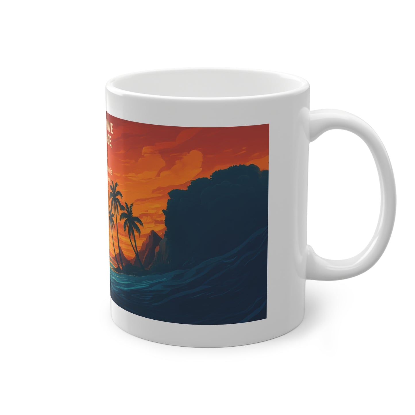 Personalized Surf Mug, Custom Name Coffee Cup, Inspirational Ocean Quote, Gift for Surfer, Wave Rider, Beach Lover, Endless Dreams, Courage